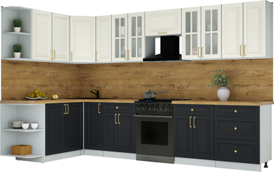 Кухонный гарнитур Интерлиния Мила Шато 1.7x3.3 LV - фото