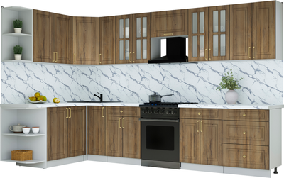 Кухонный гарнитур Интерлиния Мила Шато 1.7x3.3 LV - фото