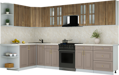 Кухонный гарнитур Интерлиния Мила Шато 1.7x3.3 LV - фото