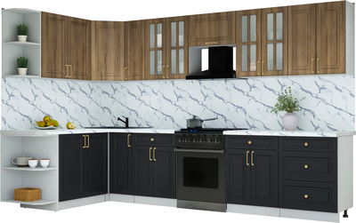 Кухонный гарнитур Интерлиния Мила Шато 1.7x3.3 LV - фото