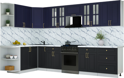 Кухонный гарнитур Интерлиния Мила Шато 1.7x3.3 LV - фото