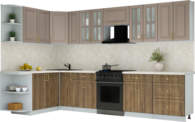 Кухонный гарнитур Интерлиния Мила Шато 1.7x3.3 LV - фото