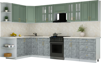 Кухонный гарнитур Интерлиния Мила Шато 1.7x3.3 LV - фото