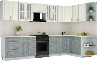 Кухонный гарнитур Интерлиния Мила Шато 1.7x3.3 PR - фото