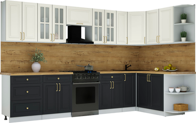 Кухонный гарнитур Интерлиния Мила Шато 1.7x3.3 PR - фото