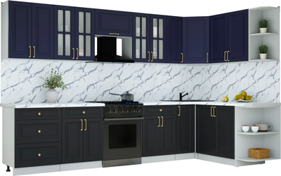 Кухонный гарнитур Интерлиния Мила Шато 1.7x3.3 PR - фото