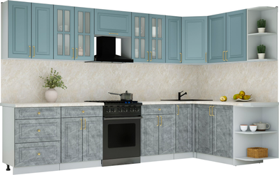 Кухонный гарнитур Интерлиния Мила Шато 1.7x3.3 PR - фото