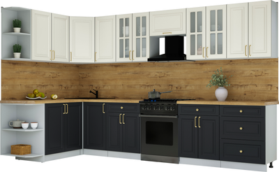 Кухонный гарнитур Интерлиния Мила Шато 1.7x3.4 LV - фото