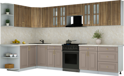 Кухонный гарнитур Интерлиния Мила Шато 1.7x3.4 LV - фото