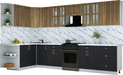Кухонный гарнитур Интерлиния Мила Шато 1.7x3.4 LV - фото