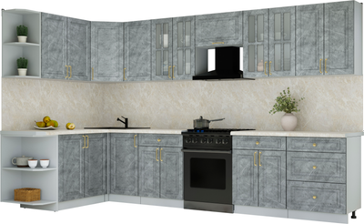 Кухонный гарнитур Интерлиния Мила Шато 1.7x3.4 LV - фото