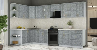 Кухонный гарнитур Интерлиния Мила Шато 1.7x3.4 LV