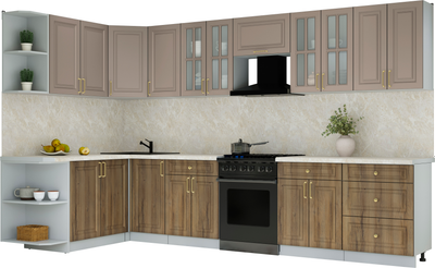 Кухонный гарнитур Интерлиния Мила Шато 1.7x3.4 LV - фото