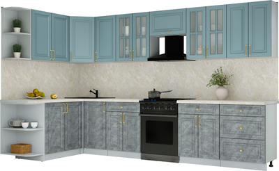 Кухонный гарнитур Интерлиния Мила Шато 1.7x3.4 LV - фото