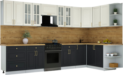 Кухонный гарнитур Интерлиния Мила Шато 1.7x3.4 PR - фото