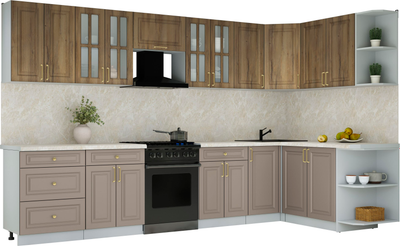 Кухонный гарнитур Интерлиния Мила Шато 1.7x3.4 PR - фото