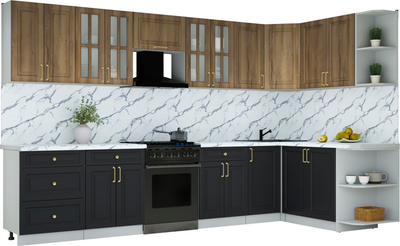 Кухонный гарнитур Интерлиния Мила Шато 1.7x3.4 PR - фото