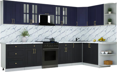 Кухонный гарнитур Интерлиния Мила Шато 1.7x3.4 PR - фото