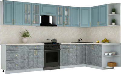 Кухонный гарнитур Интерлиния Мила Шато 1.7x3.4 PR - фото