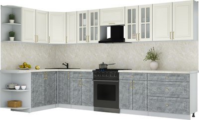 Кухонный гарнитур Интерлиния Мила Шато 1.7x3.5 LV - фото