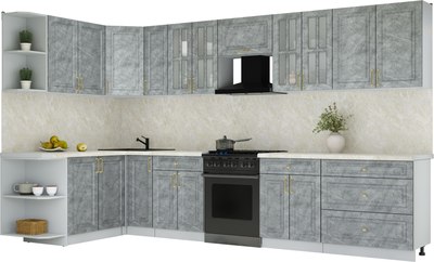 Кухонный гарнитур Интерлиния Мила Шато 1.7x3.5 LV - фото