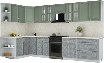 Кухонный гарнитур Интерлиния Мила Шато 1.7x3.5 LV - фото