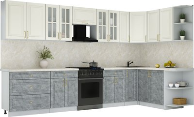 Кухонный гарнитур Интерлиния Мила Шато 1.7x3.5 PR - фото