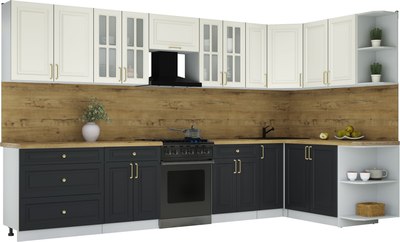 Кухонный гарнитур Интерлиния Мила Шато 1.7x3.5 PR - фото