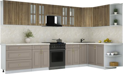 Кухонный гарнитур Интерлиния Мила Шато 1.7x3.5 PR - фото