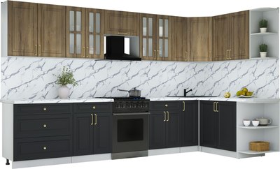 Кухонный гарнитур Интерлиния Мила Шато 1.7x3.5 PR - фото