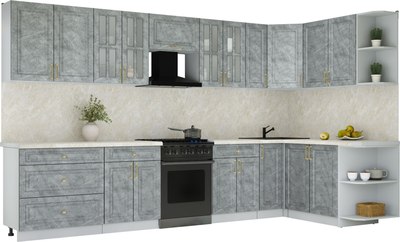 Кухонный гарнитур Интерлиния Мила Шато 1.7x3.5 PR - фото