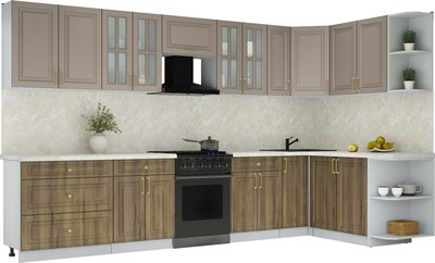 Кухонный гарнитур Интерлиния Мила Шато 1.7x3.5 PR - фото