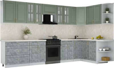 Кухонный гарнитур Интерлиния Мила Шато 1.7x3.5 PR - фото