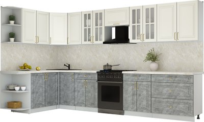 Кухонный гарнитур Интерлиния Мила Шато 1.7x3.6 LV - фото