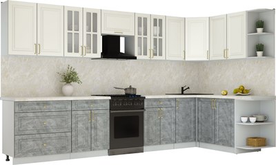 Кухонный гарнитур Интерлиния Мила Шато 1.7x3.6 PR - фото