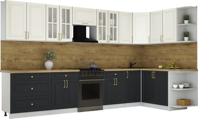 Кухонный гарнитур Интерлиния Мила Шато 1.7x3.6 PR - фото