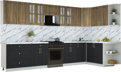 Кухонный гарнитур Интерлиния Мила Шато 1.7x3.6 PR - фото