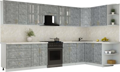 Кухонный гарнитур Интерлиния Мила Шато 1.7x3.6 PR - фото