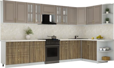 Кухонный гарнитур Интерлиния Мила Шато 1.7x3.6 PR - фото