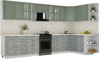 Кухонный гарнитур Интерлиния Мила Шато 1.7x3.6 PR - фото