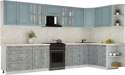 Кухонный гарнитур Интерлиния Мила Шато 1.7x3.6 PR - фото