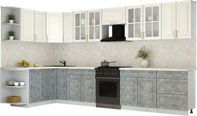 Кухонный гарнитур Интерлиния Мила Шато 1.7x3.7 LV - фото