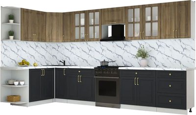 Кухонный гарнитур Интерлиния Мила Шато 1.7x3.7 LV - фото