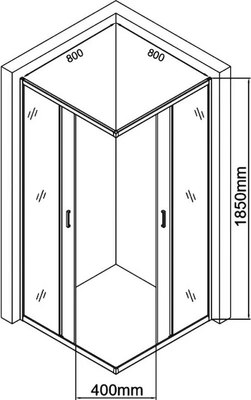 Душевой уголок Aquanet Квадратный 80x80 / SE-800S (прозрачное стекло)