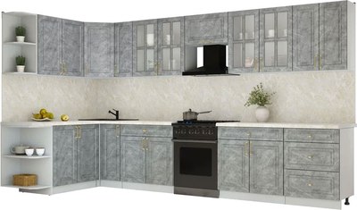 Кухонный гарнитур Интерлиния Мила Шато 1.7x3.7 LV - фото