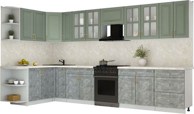 Кухонный гарнитур Интерлиния Мила Шато 1.7x3.7 LV - фото