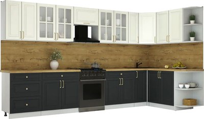 Кухонный гарнитур Интерлиния Мила Шато 1.7x3.7 PR - фото