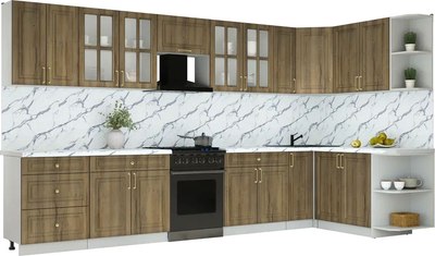 Кухонный гарнитур Интерлиния Мила Шато 1.7x3.7 PR - фото