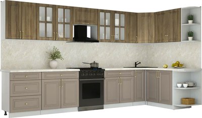 Кухонный гарнитур Интерлиния Мила Шато 1.7x3.7 PR - фото