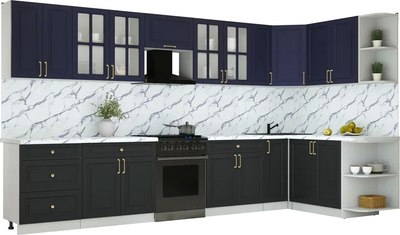 Кухонный гарнитур Интерлиния Мила Шато 1.7x3.7 PR - фото